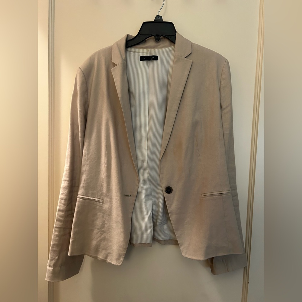 Ann Taylor Cream Striped Blazer
